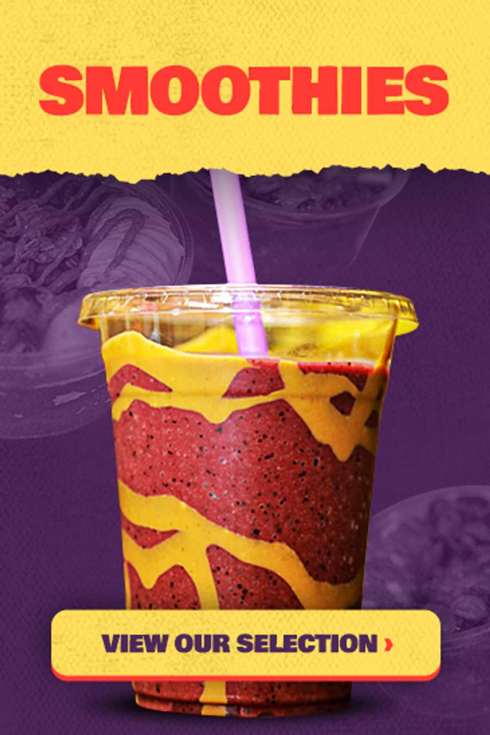 Fresh smoothies from Acai-Ville Cafe